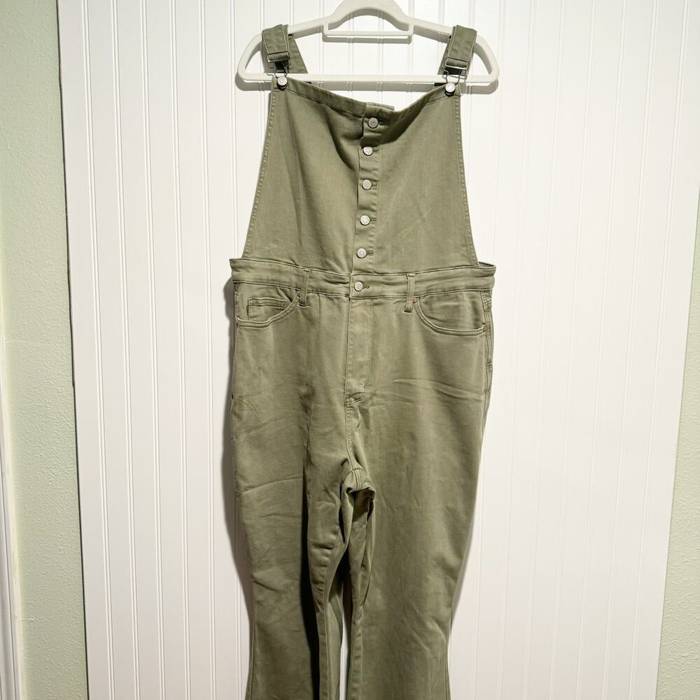 Judy Blue Green Retro Flare Overalls High Waist Tummy Control NEW 3X - Picture 2 of 9